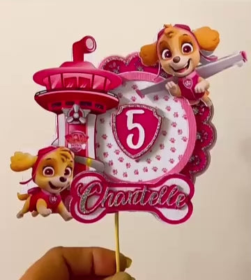 Customised Skye 3D cake topper